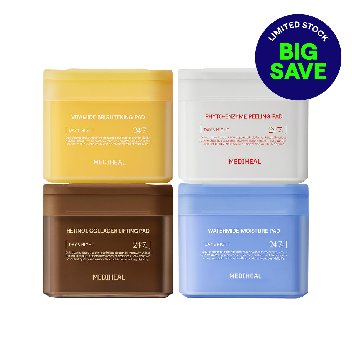 MEDIHEAL TONER PAD SET – 4 TYPES