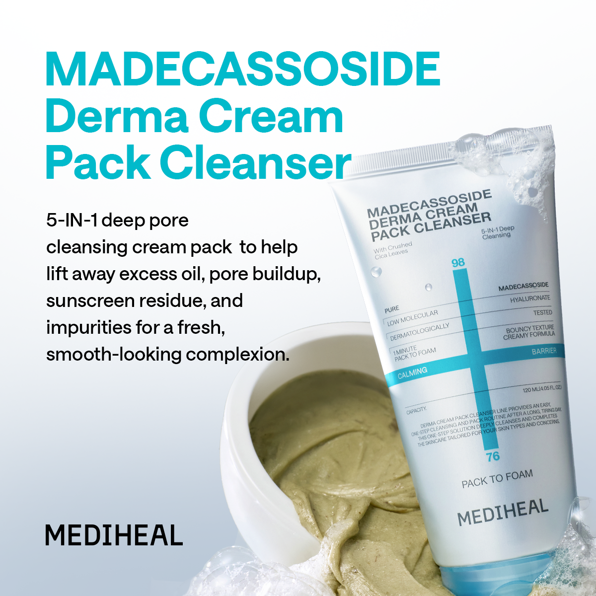 Derma Creampack Cleanser Madecassoside Calming Barrier